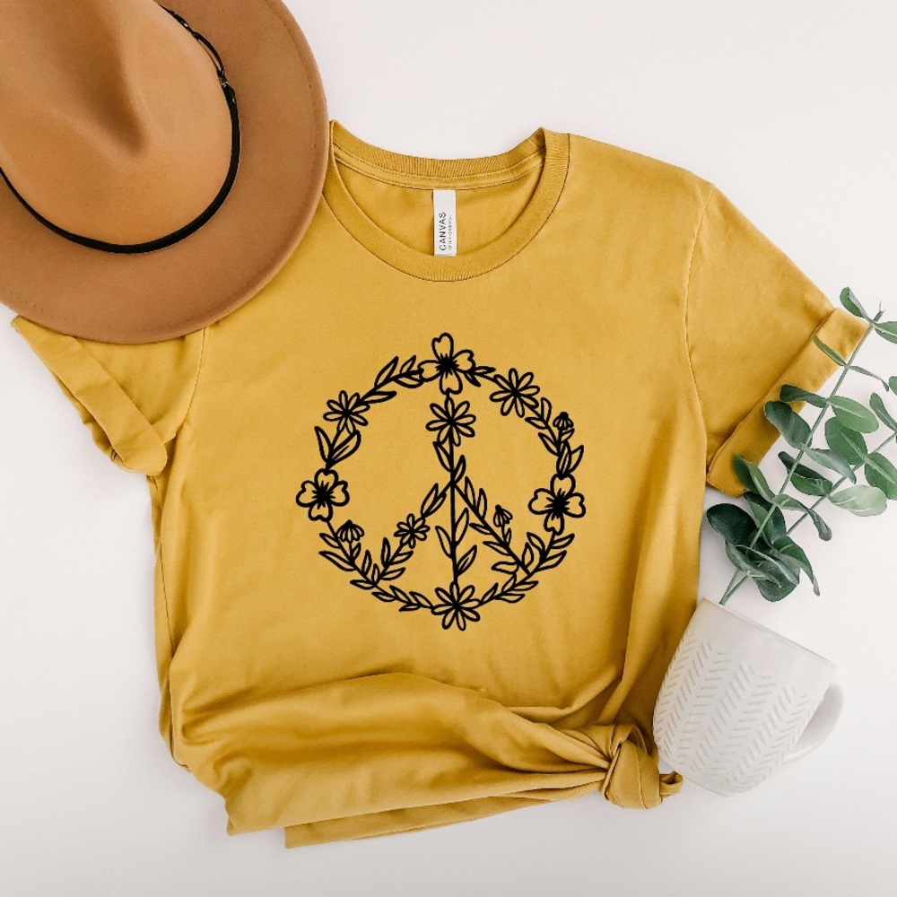 Floral Peace Sign Tee